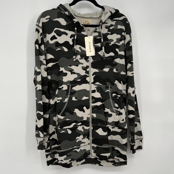 Evereve Chaser Long Zip Hoodie Camo Size Small New - Picture 2 of 8
